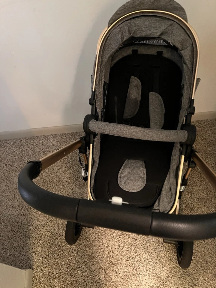 Cochecito de bebé plegable 2 en 1 convertible moisés silla de paseo para recién nacidos GRIS Foto 1 de 1