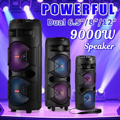 Altavoz portátil Bluetooth 9000 W subwoofer sistema de sonido graves pesados fiesta con micrófono Foto 1 de 4