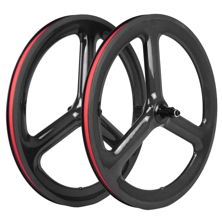 16/18/20 Inch 406/451 Three Blade Carbon Folding Bike Wheelset Disc /Ring Brake  - Image 1 of 4