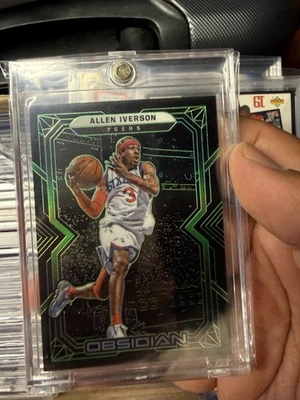 allen iverson 2021-22 PANINI - OBSIDIAN BASKETBALL No. 138 Emerald /25 - Image 1 of 3