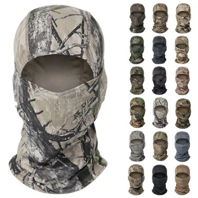 Tactical Camo Hunting Balaclava Neck Gaiter Face Mask Bandana Scarves Headwear - Image 1 of 4
