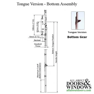 Hoppe HLS9000 Multipoint Lock Manual Tongue Gear 45mm Backset 92mm PZ 1 Inch De - Image 1 of 4
