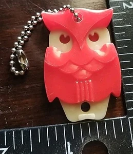 Flint Michigan Owl Bird Keychain Detachable Key Ring Advertising Vintage Old - Picture 1 of 3