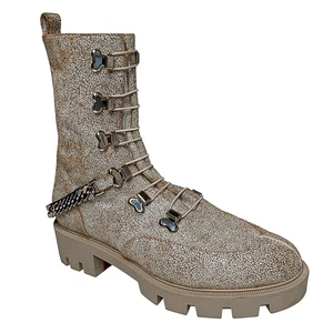 Christian Louboutin Horse Guarda Chain Strap Combat Boot Speckled EU 36.5 US 6.5 - Picture 1 of 10