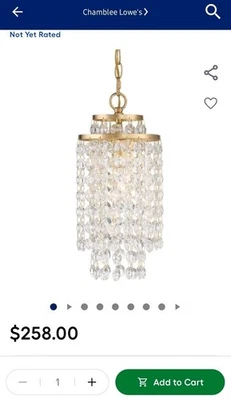 Crystorama GAB-B7301-GA Gabrielle Pendant, 1-Light 100 Watts, Antique Gold - Изображение 1 из 4