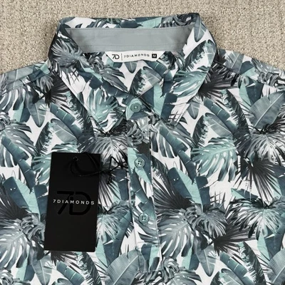 Новый с Ярлыками 7 бриллиантов мужской средний Somers цветочный эластичной впитывающий производительности гольф поло - Изображение 1 из 4