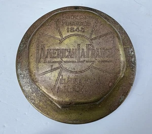 Vintage American LaFrance Fire Truck Threaded Wheel Center Hub Cap Brass USA - Picture 1 of 7