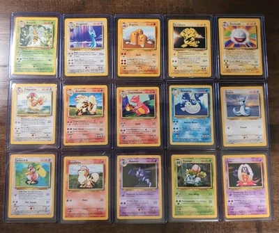 LP/MP Pokémon TCG Base Set Unlimited Complete Rare, Uncommon & Common Set 17-102 - Image 1 of 4