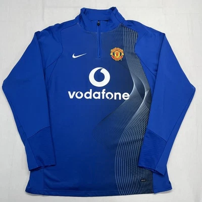 VTG Nike Manchester United Football Sweatshirt Track Top 1/4 Zip Size Medium T90 - Image 1 of 4