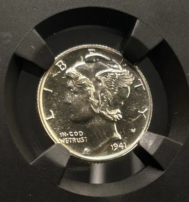 1941 Mercury Dime 10C Proof - NGC PF66 Vaultbox Series 8 NGCx 9.6 Bright White - Image 1 of 4