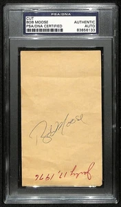 Bob Moose Signed/Autographed 3x5 Cut 1971 Pirates d. 1976 PSA/DNA 201303 - Picture 1 of 2