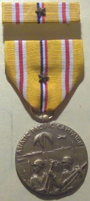 WW II Asiatic Pacific Campaign Medal with Ribbon 1 BATTLE STAR - Image 1 of 2