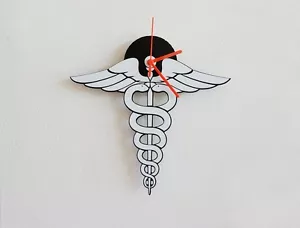 Caduceus Hermes Apotheke Medizin - Wanduhr - Bild 1 von 6