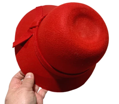 Chapéu Flapper Vermelho Rugindo Anos 20 Fantasia Boné Palhaço Adulto Engraçado Igreja Lady Club Feltro - Imagem 1 de 3