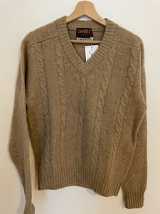 Vintage men's GIMBELS cabled V-neck sweater - Picture 1 of 4