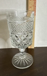 Libbey 6,5 Zoll Glas 1950-1960er Jahre Wasserkelch Diamantspitze Muster, Ersatz - Bild 1 von 6