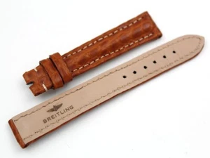Cinturino Breitling LADY 16mm Vera Pelle Coccodrillo Marrone Gold Top Qualità - Imagen 1 de 5