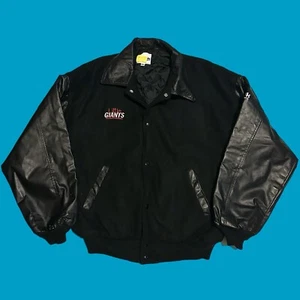 Vintage Reebok schwarz/Wolle/Leder VARSITY BOMBERJACKE L Letterman LITTLE GIANTS - Bild 1 von 7