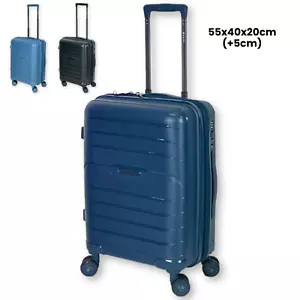 Valigia ORMI 55x40x20 Cm Espandibile Bagaglio a Mano Trolley Cabina Ryanair TSA - Foto 1 di 19