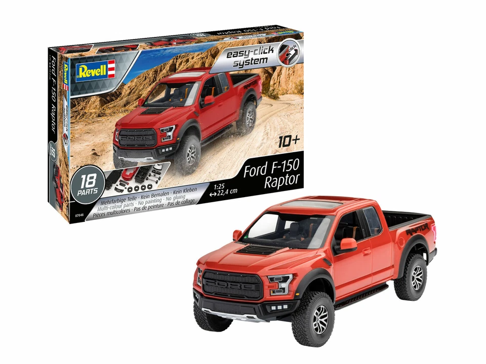 REVELL 1:25 KIT SENZA COLLA IN PLASTICA PICKUP FORD F-150 RAPTOR  ART 07048 - Immagine 1 di 1