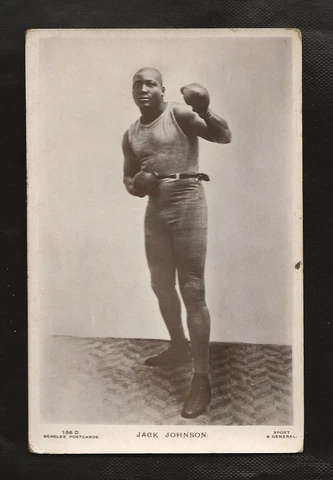 1910 JACK JOHNSON Vintage Original Boxing Postcard by J Beagles & Co Cover