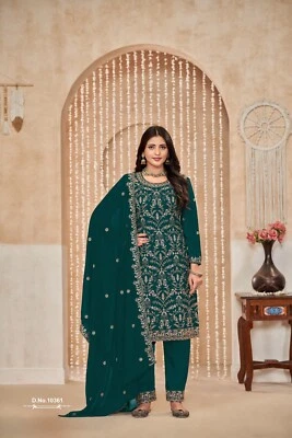Designer Indian Pakistani Salwar Kameez Bollywood Dress Party Wear Suit wedding - Image 1 of 4