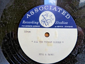 Unknown-All The Things 10" 45 RPM Acetate Record-Brill Building Hill & Range - Imagen 1 de 3
