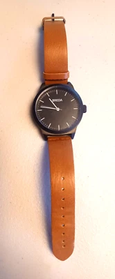 Breda Bespoke Post Black Case Black Dial Brown Leather Band Wristwatch - Image 1 of 2