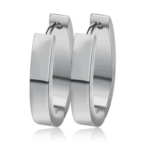 Damen Edelstahl 316 L Ohrringe Klapp-Creolen Gelb Gold Silber Kinder Ohrschmuck - Picture 1 of 5