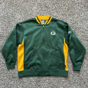 NFL Team Apparel Reebok Green Bay Packers Zip Up Jacket Green Men’s Size XL - Picture 1 of 9