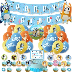 Bluey Kindergeburtstag Party Deko Set Folienballons Banner Cup Cake Topper - Bild 1 von 8