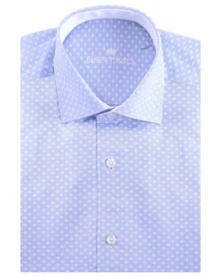 BERTIGO NWT RIAN Blue Diamond Micro Cotton Polka Dot S/S Sport Shirt 3XL $135 - Image 1 of 4