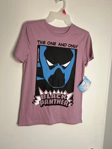 Black Panther Light Purple Marvel Short Sleeve Tshirt Kids Youth Size L NWT! - Picture 1 of 5
