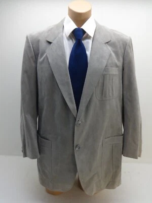 Vintage Gray Suede Blazer Men's 42S Suit Jacket Sport Coat Business Casual - Image 1 of 4