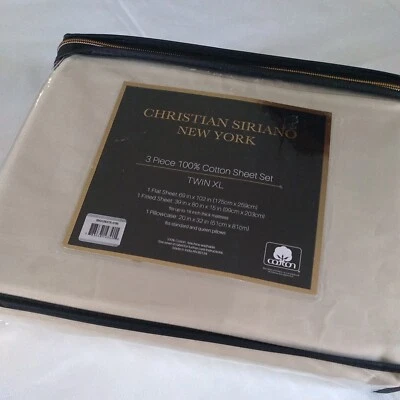 Christian Siriano New York 100% Cotton Size Twin XL 3 Piece Sheet Set - Image 1 of 4