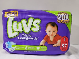 Luvs Triple Leakguards Newborn Diapers, Nightlock Protection Sz 1, 37 Diapers - Picture 1 of 5