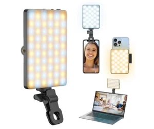 Selfie Light for Phone, 60 LED Phone Light w/Rechargeable Clip Adjusted 3 Light - Photo 1 sur 7