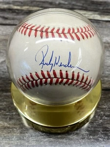 Rawlings Oficial MLB Rickey Henderson Auténtico Autografiado Auto Béisbol A's - Imagen 1 de 3