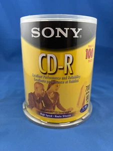 Sony CD-R Discs High Speed 100-Pack 80 Min 1x-48x 700 MB Sealed NEW 2006 NOS - Picture 1 of 5