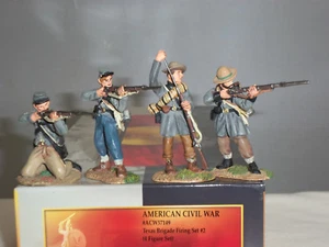 CONJUNTO DE 2 FIGURAS DE JUGUETE SOLDADO DE JUGUETE DE LA GUERRA CIVIL AMERICANA CONTE ACW57149 TEXAS BRIGADE DISPARANDO GUERRA CIVIL - Imagen 1 de 1