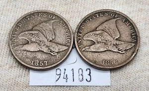 WPCoins ~ 1857, 1858 (2) Flying Eagle Cents - Picture 1 of 5