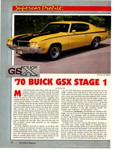 1970 BUICK GSX STAGE 1 455/360-HP ~ NICE 3-PAGE ARTICLE / AD - Picture 1 of 1