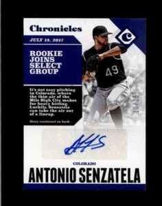 ANTONIO SENZATELA 2017 PANINI CHRONICLES BLUE AUTOGRAPH AUTO #10/25 BD2073