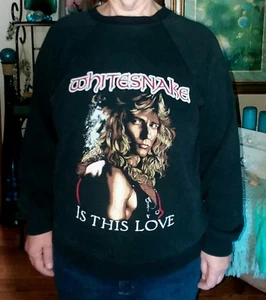 vintage single stitch Whitesnake Concert Tour rare SWEATSHIRT L shirt metal - Picture 1 of 6
