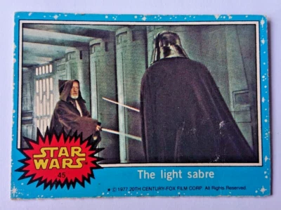 (CB7) THE LIGHT SABRE #45 star wars 1977 Topps trading card US ISSUE BLUE - Image 1 of 2