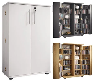 Holz Schrank CD DVD Regal abschließbar Engalo XL - Bild 1 von 12