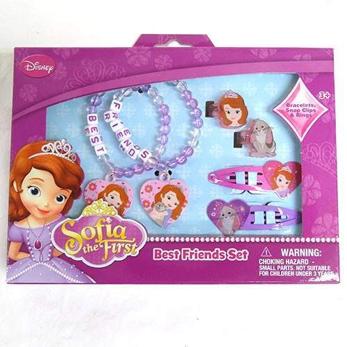 Sofia the First 6 pc Hair Accessory Kit Barrettes, Rings,Bracelets with Charms - Image 1 of 2