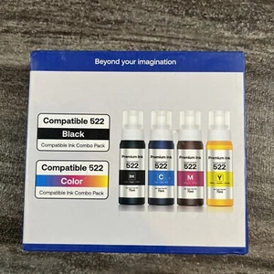 5 Stück Tinte kompatibel zu Epson 522 Ecotank ET-2400 4800 2800 2803 2720 4700 - Bild 1 von 4