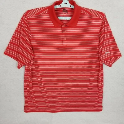 Полосатая рубашка-поло для гольфа SLAZENGER Jordan ~ красно-белая ~ размер большой - Изображение 1 из 4