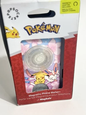 New Pokemon PopSocket MagSafe Wallet With Adaptor For Non MagSafe Phones Sakura - Image 1 of 4